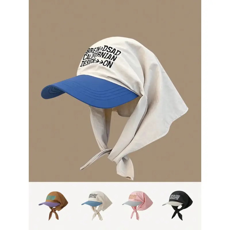 Unisex Anti-UV Quick-Drying Patchwork Wide-Brim Sun Protection Hat - Embroidered, Neck Cover, Cool Hat, Climb-Ready Cap, UV-Safe Outdoor Wear, for Hiking, Light Outdoor Sports