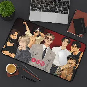 Bangtan boys K-Pop Cartoon Collage Desk Mat | Kpop Poster Mousepad