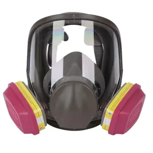 Reusable Full Face Gas Mask with Filter  Comfort Padding, Adjustable Straps, Ideal for Painting, Polishing, Welding, Dust Prevention, and Cutting Tasks ，Respirator Full Face  Mask with 60923 Filters, Dustproof Gasproof Mask