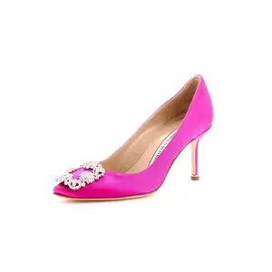 Pre-owned Manolo Blahnik Women's Hangisi Pumps Satin 70 by Rebag