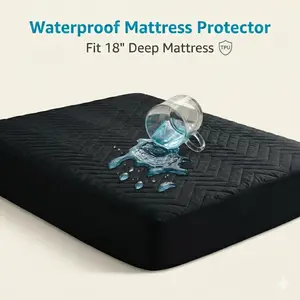 [Memorial Day Sale]NTBAY Waterproof Mattress Protector - 100% Waterproof Breathable Fitted Sheet, Noiseless TPU Membrane Mattress Cover, Soft Quilted Microfiber Bedding Protector