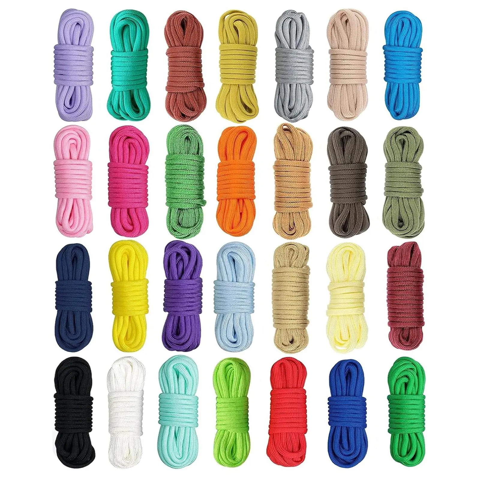 High Strength 550 Paracord Bracelet Kit - Beginner-Friendly Parachute Cord Set with 28 Colors, 4mm 10ft Ropes Each, Instructions, Sports & Outdoor Crafting Supplies for Crafters, Keychains