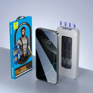 BLUEO Privacy Screen Protector for Iphone, Receiver Dustproof, High-end Screen Protector, Fingerprint Resistant, Dust-free, Bubble-free, Easy-to-use, Film install tool Protective Protection Installation Cover Smartphone