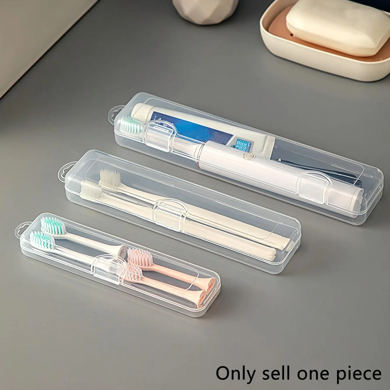 Portable Travel Toothbrush Storage Box, 1 Count Clear Toothbrush Storage Box with Lid, Dustproof Toothbrush Storage Box for Home & Travel, Plastic, Dustproof Toothbrush Holders, Toothbrush Holder with Cover, Toothbrush Organizer