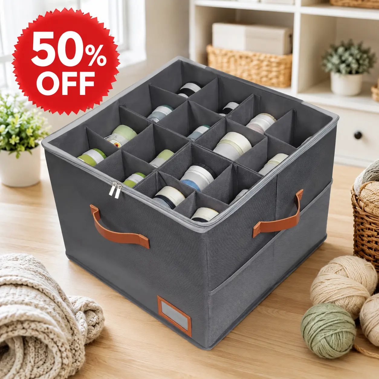 Foldable Shoe Organizer Box for Closet & Under-Bed, Holds up to 16 Pairs, Adjustable Dividers, Stackable, with Clear Cover & Leather Handles, Ideal for Closet Organization, Stores Sneakers, Sandals, Slippers, Back to School