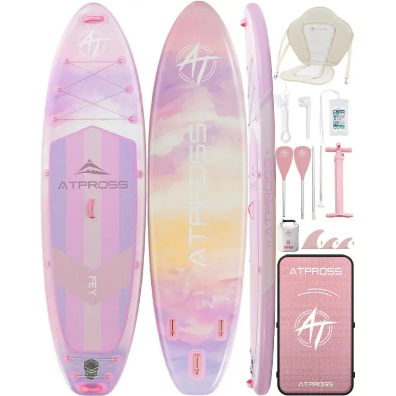[DealsForYouDays] 11'6"×35" Inflatable Stand Up Paddle Board, 450LBS Capacity, Premium SUP with Kayak Seat for Paddling, Fishing, Yoga & Kayak, Wide Non-Slip Deck, Double-Ended Paddle, Two-Way Pump & Full Accessories