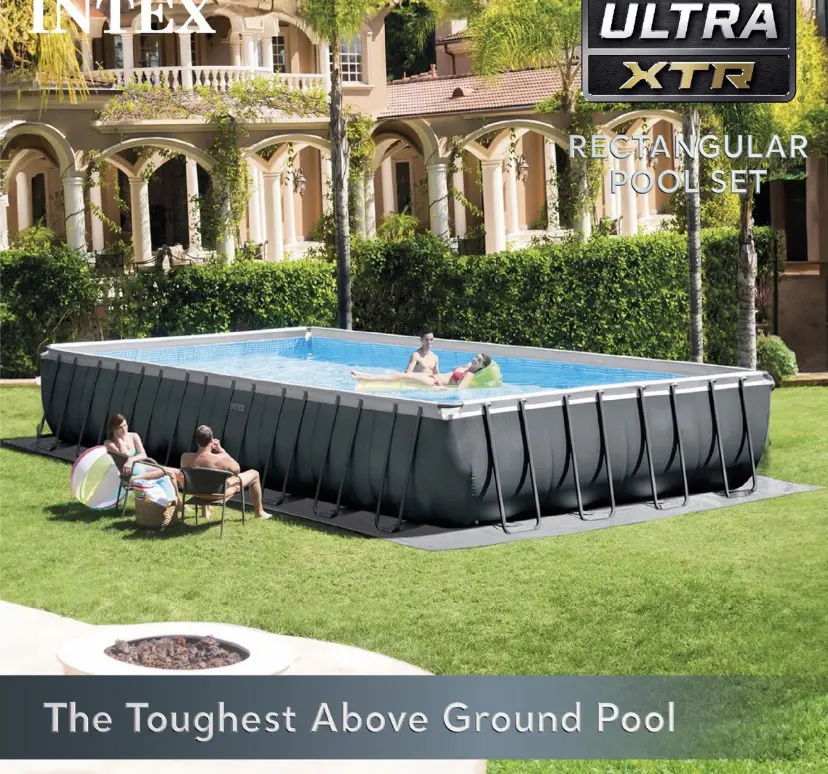 Intex Ultra XTR Rectangular Outdoor Swimming Pool Set with Pump