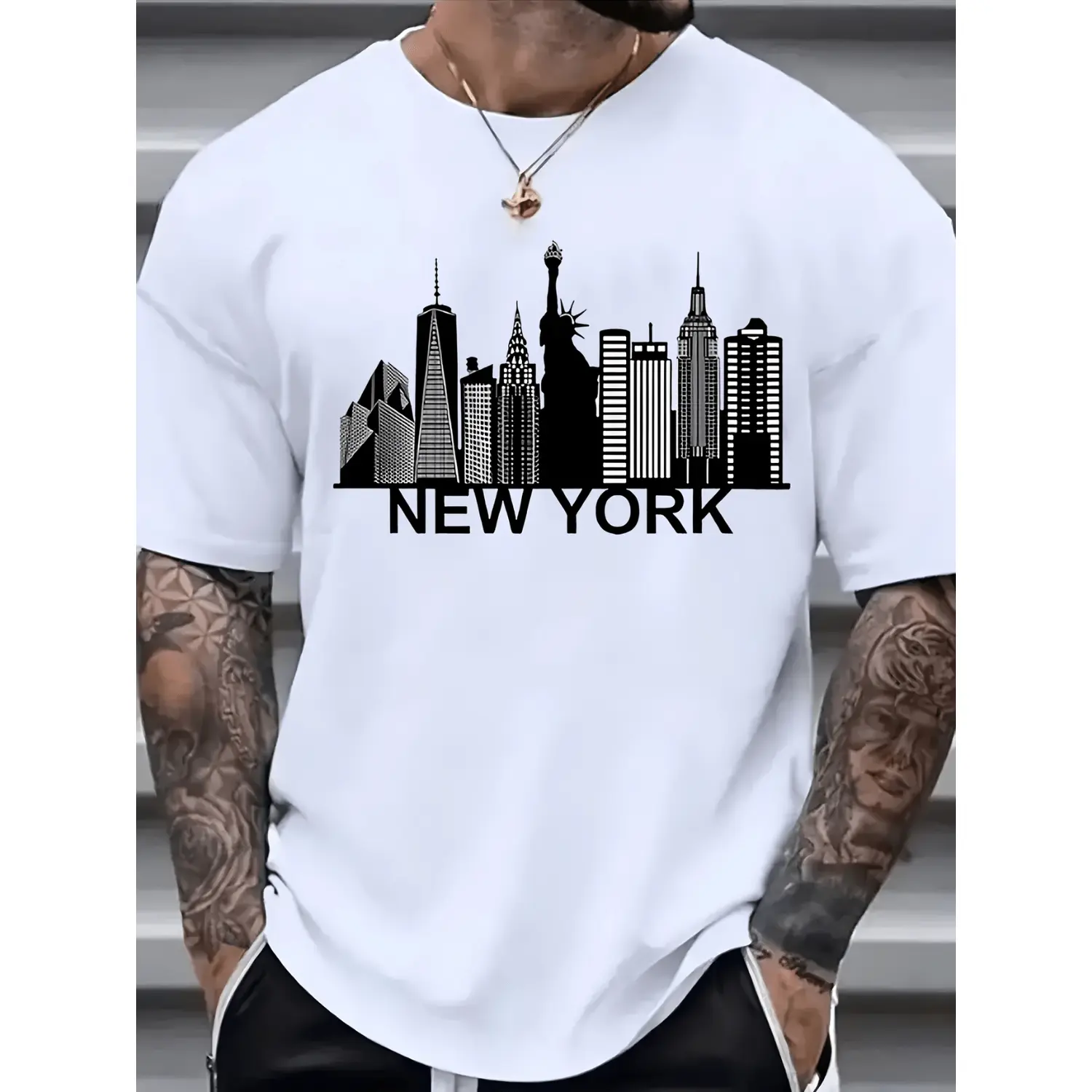 100% Cotton Golf Gift T-Shirt For Men and Women Fashion• cityscape printed mens cotton t shirt casual crew neck short sleeve breathable machine washable -1 B13
