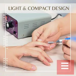 25000rpm Electric Nail Drill Manicure Machine Art Equipment with 6pcs Nail Drill Bit Foot Pedal Control Box Shape 25000RPM Professional Electric Nail Drill Machine Manicure Milling Cutter Nail Art File Grinder Kits Nail Polish Remover Metal