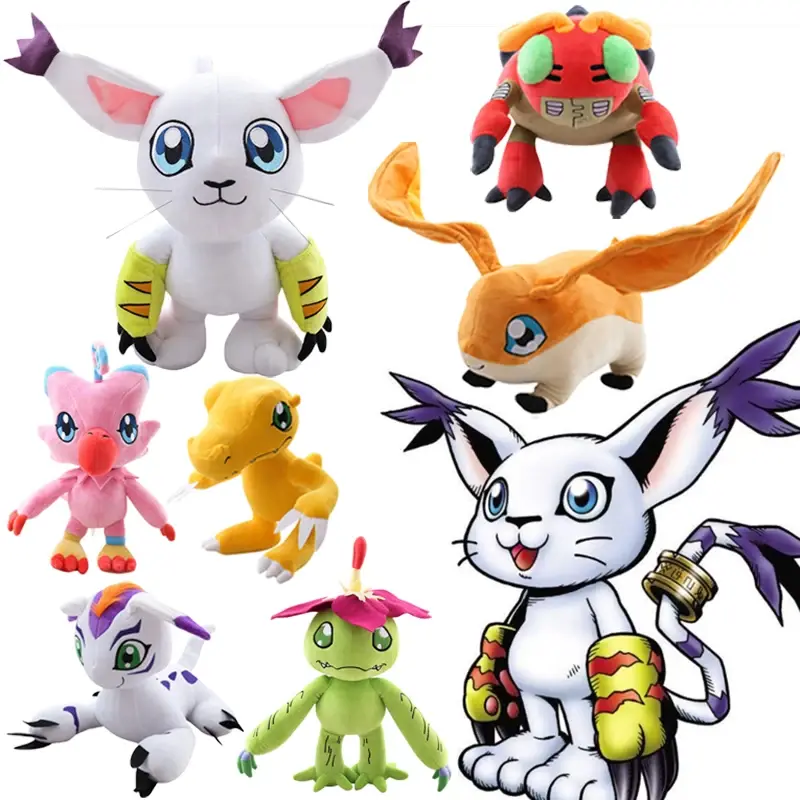 Anime Digimon Adventure Plush Toy Patamon Agumon Tailmon Gomamon Piyomon Gabumon Tentomon Palmon Plushie Figure Stuffed Dolls