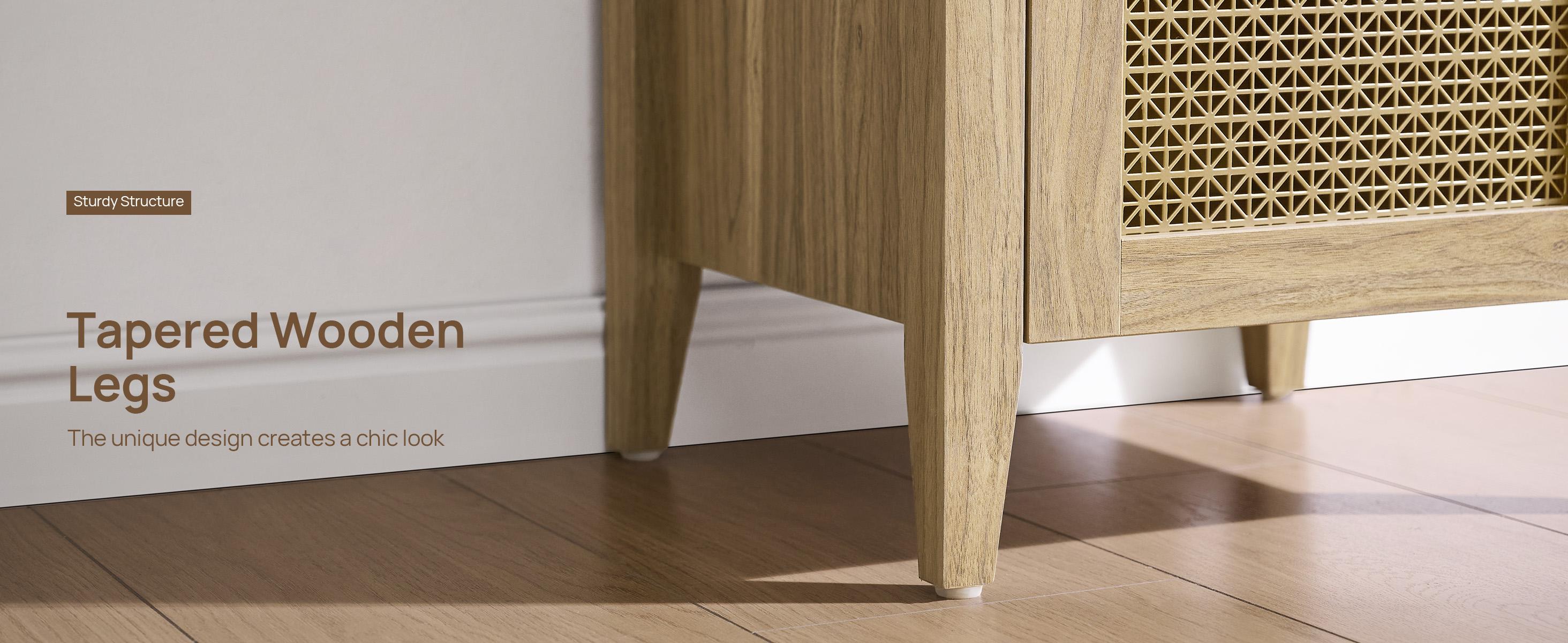 SICOTAS Tall Nightstands Set of 2 with Drawer, Mid Century Modern Wood Night Stand Rustic Bedside Tables with Storage, Vintage End Tables with Metal Mesh Door for Bedroom, Brown Oak