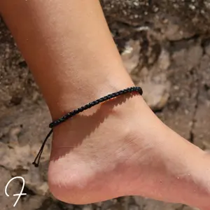 Gator Black Braided Anklet