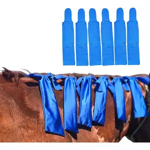 Ranch Hand Horse Mane Bags - Protect Horse's Mane from Wind, Sun & Mud - Prevents Tangles, Rubbing Out and Breakage - Made with Nylon - Easy to Use and Washable - Set of 6 (Light Blue)