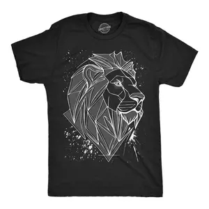 Mens 3D Lion T Shirt Funny Awesome Three Dimension Majestic Lions Tee for Guys Mens Funny T Shirts Cool Vintage Fashion T-Shirt Gift Classic Menswear Funny Animal Short Sleeve Novelty Tees for Guys Black - 3D