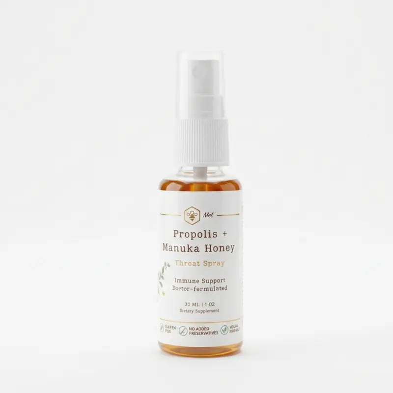 Herbal Honey & Propolis Oral Throat Spray for Adults - Natural Immune, Sore Throat Relief, Antioxidant, Digestive Health Support - Keto, Paleo, Gluten-Free Daily Use Supplement (1 fl oz/30ml, Pack of 1) Health & Wellness Aid