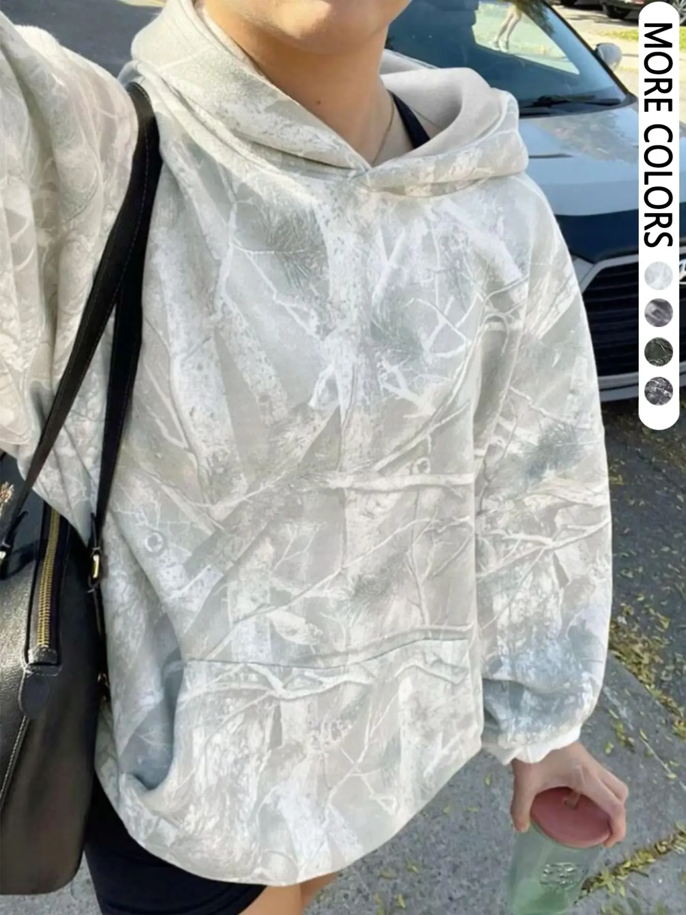 Unisex Camo Hoodie Sweatshirt, Spring & Fall Casual Streetwear Hoodies Loose-Fit Thicken Fabric, All-Over Print Design, Comfortable Women's Top, Camouflage Hoodie