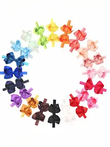 20 Colors Cute Daily Accessories, Handmade Solid Color Bow Baby Headband High Elasticity Hair Band