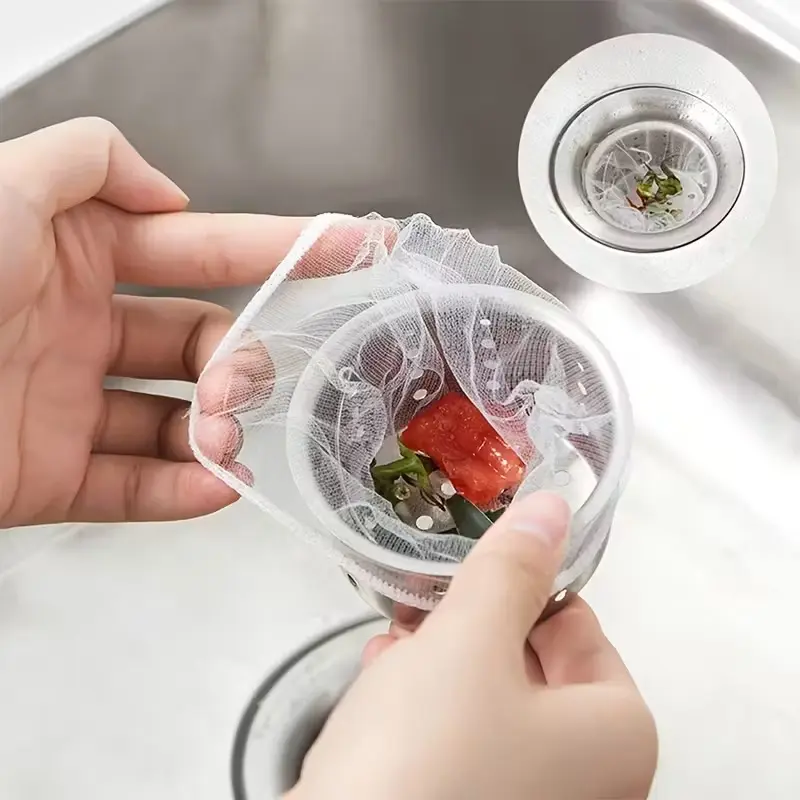 100pcs Kitchen Sink Strainer | Mesh Bag For Kitchen And Bathroom Sink, Drain Collection, Kitchen Food Waste Collection, Ideal for Preparation, and Vegetable Washing, Fruit, Home Cooks, Dishwashing Essentials, Kitchen Sink Filter, Kitchen Sink Plug