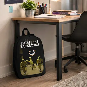 Backrooms Horror Backpack Set 3Pcs Polyester School Bag Lunch Bag Pencil Case Large Capacity Lightweight Bookbag Back To School Travel Gift For Boys Girls Teens Students