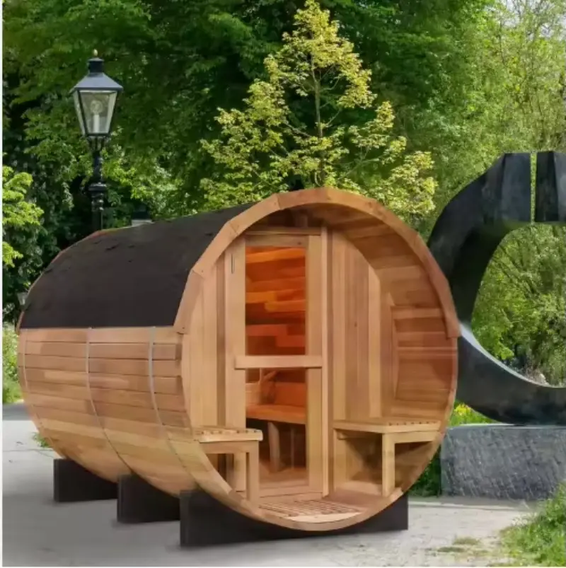 Outdoor Solid Redwood Dome Sauna Room - 4-6 Persons, Custom Design for Apartments - Home Garden Spa for Detox & Relaxation, Suitable for Villas, Hotels, Steam Sauna Needs