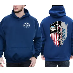 Both Side Busch Light Beer American Flag Trendy Unisex Shirt, Crewneck Streetwear Graphic Hoodie Menswear