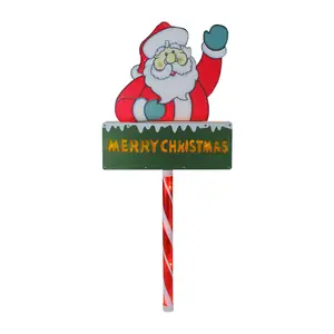 Northlight 28" Santa Claus 'Merry' Lawn Stake -Clear Lights