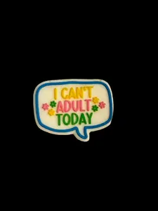 F/Q16- (1)PC 1.2" I Can't Adult Today Focal Bead for DIY Keychains, Wristlets, Cup Charms, Car Charms ETC