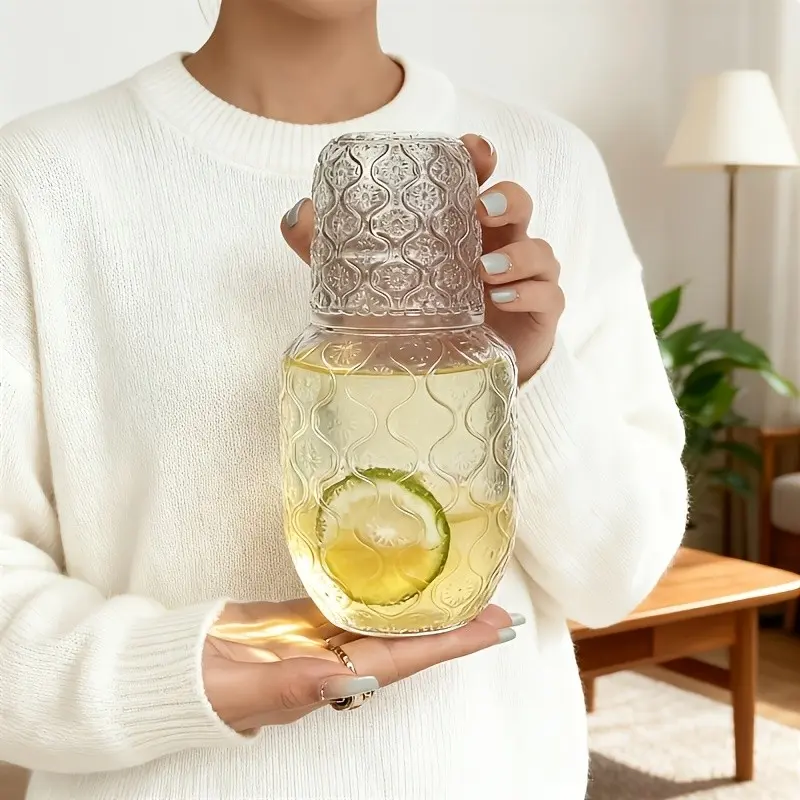 Transparent Glass Teapot and Cup Set with Elegant Vintage Design, Perfect for Hot or Cold Drinks, Stylish Decorative Glassware for Home, Matcha Tea Set, Tea Gift Set