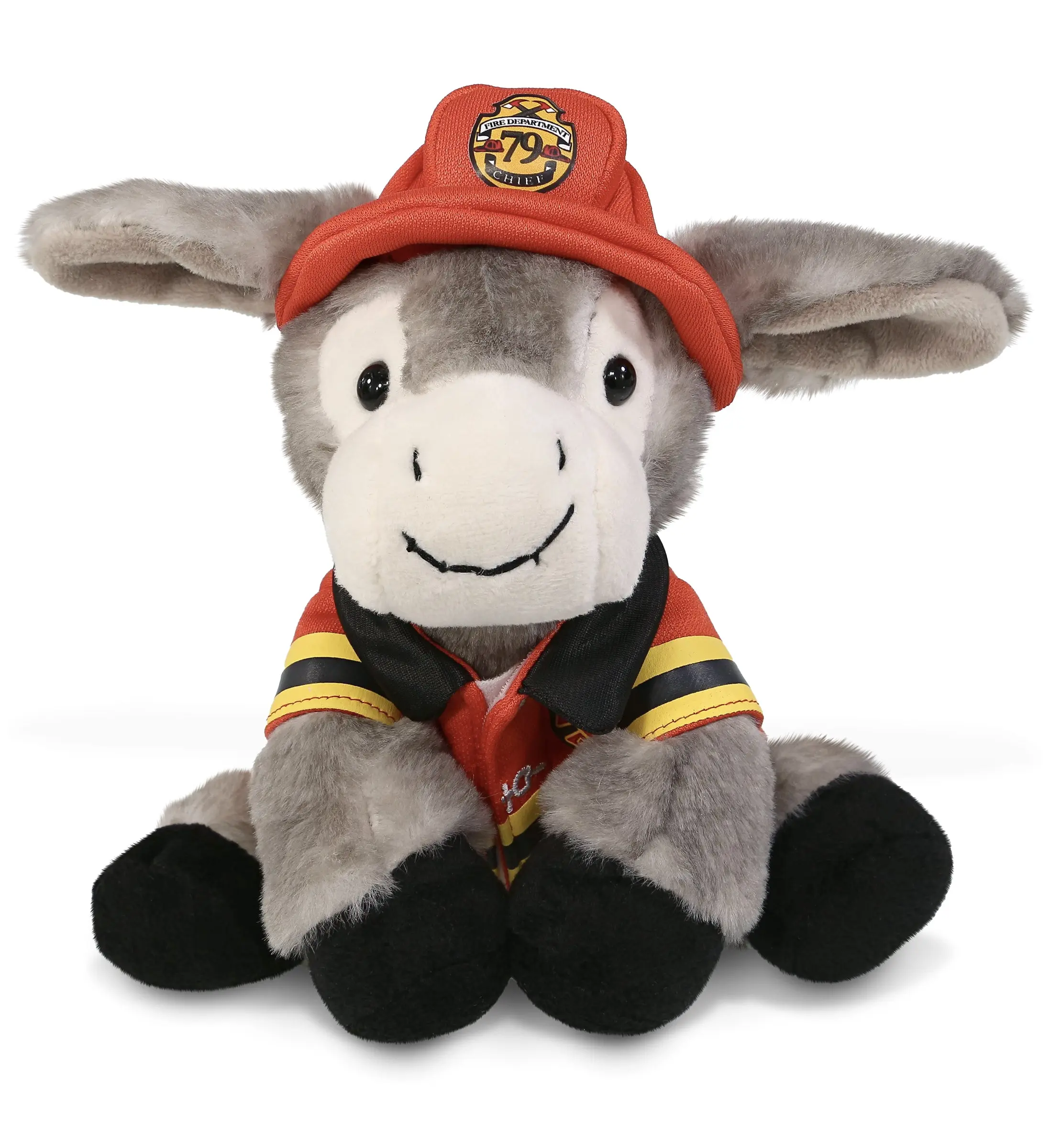 DOLLIBU 1 Super Soft Lying Grey Donkey Plush Stuffed Toy - 1pc, 100% Polyester, Removable Hook-and-Loop Tape Fastener Design, 9lx5.5wx5h in, Cute Farm Life Style, Bedroom Decor, Pretend Play for 0 and Up, Hand Wash Dry
