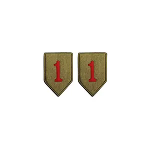 U.S. Army 1st Infantry Division Red #1 OCP Patch with Hook Fastener  (pair)