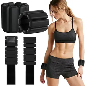 Adjustable Ankle Weights for Women Men, 2 lb Ankle Weights for Arm and Leg, Wearable Weighted Wristbands for Fitness Gym Yoga Pilates, Set of 2(1Lb Each)