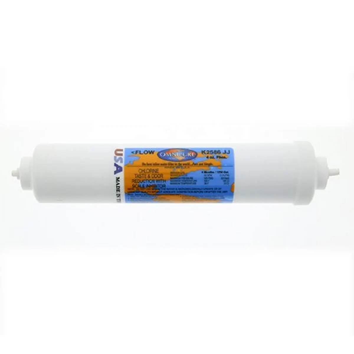 Omnipure K2586 JJ 1/4" Quick Connect Inline GAC Water Filter with Scale Inhibitor