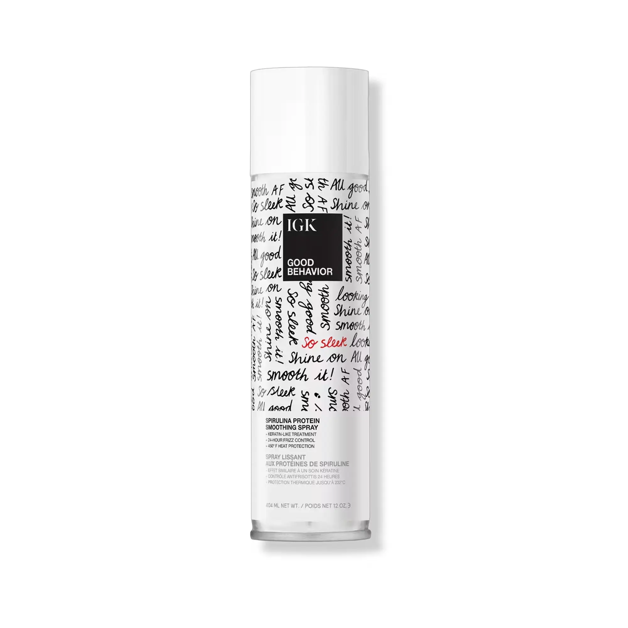 IGK Hair Good Behavior Frizz Control Smoothing Spray for Glossy Hair, Heat-Activated with Spirulina Protein, Keratin and Bonding Polymer for All Types
