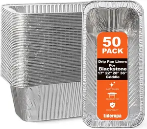Grease Cup Liners 50-Pack Blackstone Aluminum Foil Drip Pan Blackstone 17 22 28 36 Inch Griddles Accessories