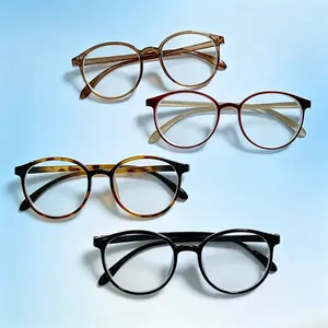 4 Pairs Anti Blue Light Computer Glasses – Round Frame Eyewear for Women & Men, Optical Spectacles with Blue Light Blocking Lenses, Comfortable Everyday Glasses for Office, Gaming & Online Use