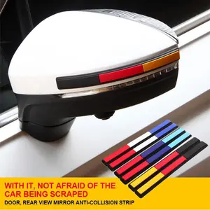 2/4pcs Car Rearview Mirror Door Protector Guard Edge Protector Buffer Trim Molding Protection Strip Car Scratch Protector Bar