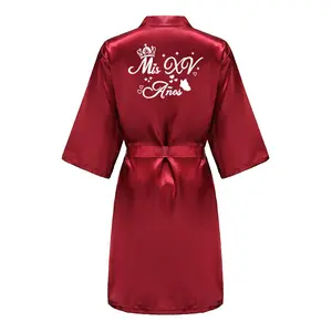 Mis Quince Años Bathrobe Mama de la Quinceañera Robe Woman Homewear Party Gift