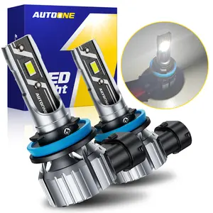 AUTOONE H11 H8 H9 Bulbs Headlight Lights, 60W Super Bright 6000K Cool White Headliamps, 1:1 Design, Plug and Play, H8 H9 H16 LED Car Lights, E3 Series Pack of 2