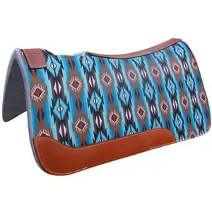 Showman Teal & Tan Southwest Navajo Print Horse Saddle Pad 31" x 32"