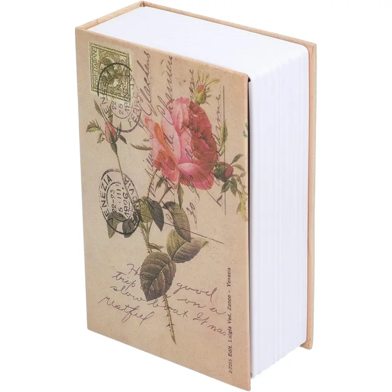 Mini Book Safe Box, Simulation Book Shaped Safe Case Box Empty Book Storage Box with Stianless Steel Liner for Home Office