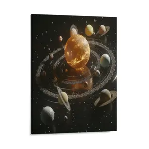 Psychedelic Solar System Posters Wall Art Prints Cartoon Outer Space Planet Canvas Posters Home Wall Art Family Bedroom Office Decor Aesthetic Festival Gift