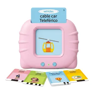 KIDGENIUS Toddler Talking Flash Cards - English-Spanish Bilingual Kids Learning Materials, 122 Playful Flash Cards with 244 Sight Words, Screen-Free Audio Toy for 1-8 Year Olds, Preschool Prep & Travel Play, Vocabulary Flashcards