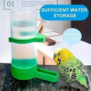 2 pieces automatic bird drinking fountain and feeder, transparent PP material, suitable for parrots, finches cage accessories, durable feeding and drinking bottle bird supplies, small pet drinking fountain, small pet drinking water