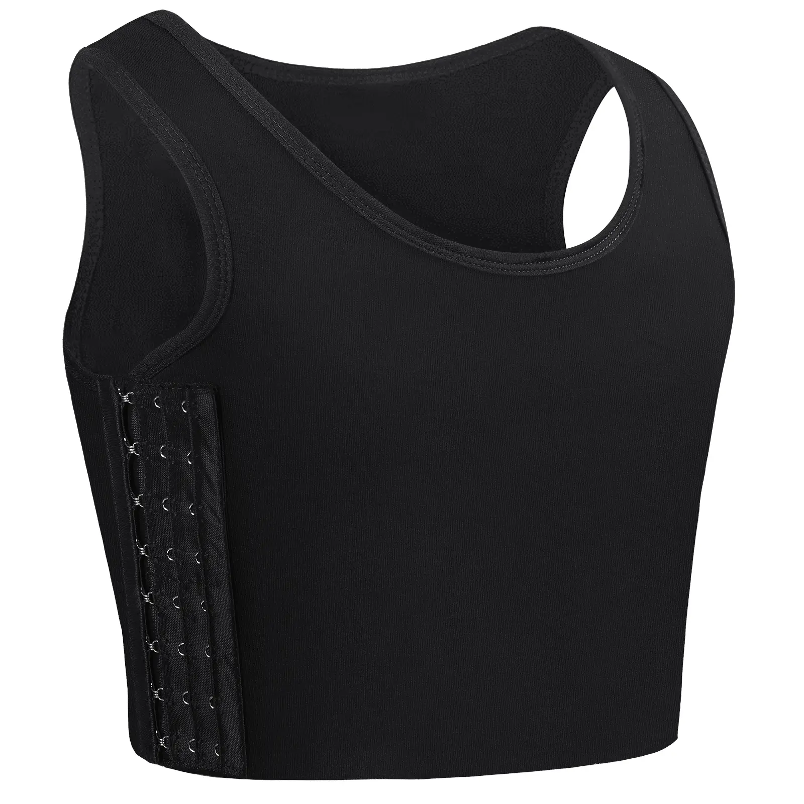 CUTESTREET FTM Chest Binder, Comfortable Sleeveless Tank Top with Round Neck, Adjustable Strong Compression Bra for Everyday Body Confidence