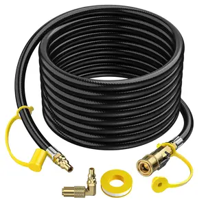 【Limited Time Only】Alloxity 1/4" RV Quick Connect with Shutoff Valve, 7FT/12FT/24FT, Blackstone Custom Fit - Durable Hose with Teflon Tape Included