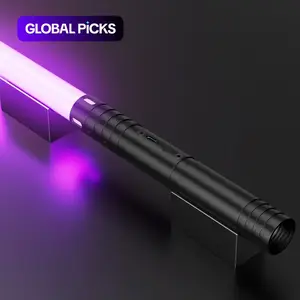 Metallic Handle RGB Light Saber, USB Rechargeable Light Saber with 15 Light Color & 3 Sound Modes for Home Party, Cosplay, Indoor Recreation Gift, Portable Rechargeable Lightsaber #GLOBAL PICKS