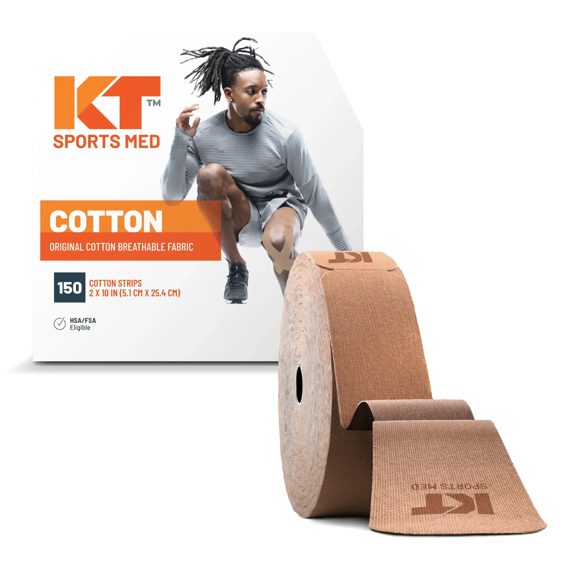 KT Tape Original Cotton 150 Precut 10" Strips of Sports Tape