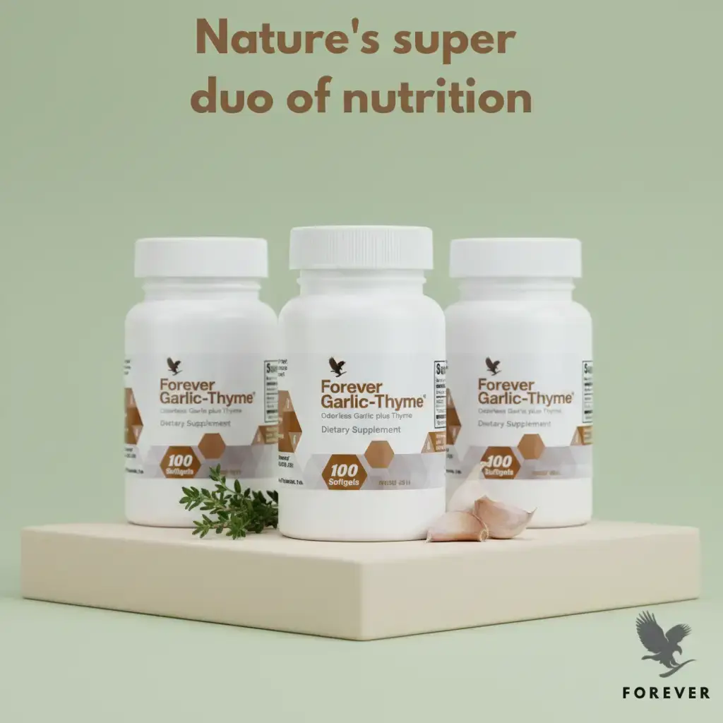 Multi Pack Forever Garlic-Thyme 100 Softgels.Natural dietary supplement that combines powerful benefits of garlic & thyme. This unique formula helps support the immune system, promote cardiovascular health, & help protect the body against everyday threats