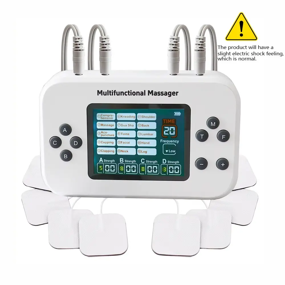 Spk-910 Four Output Multifunctional Massage Instrument EMS Tens Pulse Therapy Device, Pain Relief & Muscle Relaxation, Relaxation Aid, Rechargeable Device