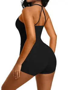Women's Summer Outdoor Set, Nylon Two-Way Casual Sports Fitness Wear, Strap Short Pants Set, Comfortable with Padded Bra, Home Wear